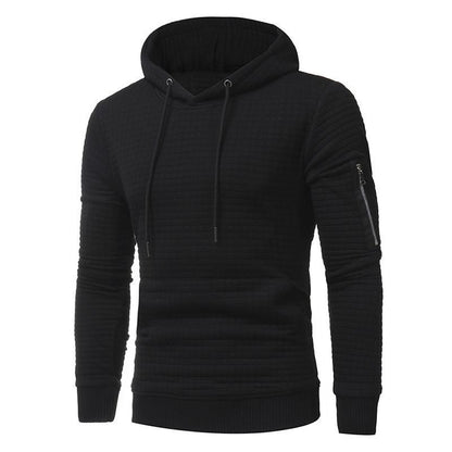 Men Sweatshirt Hoodie With Arm Zipper Sleeve