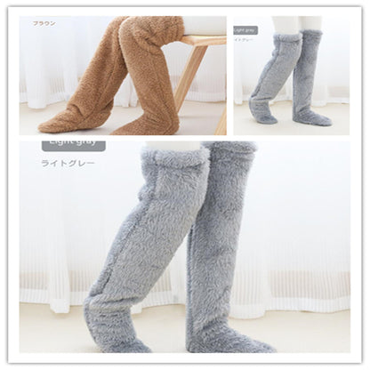 Over Knee High Fuzzy Socks Cold Leg