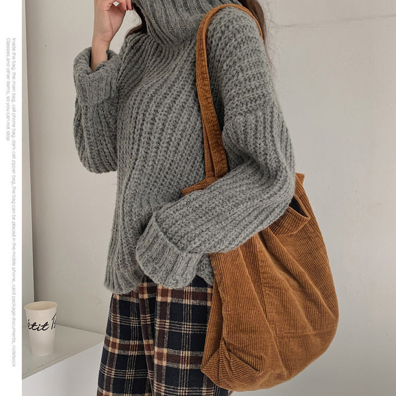 Corduroy Shoulder Bags Fall Handbags Shopping Bags