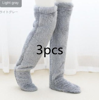 Over Knee High Fuzzy Socks Cold Leg