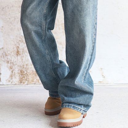 Heavy Water Washed Old Straight Leg Jeans