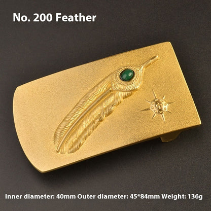 Pure Brass Belt Buckle Outer Wear Smooth