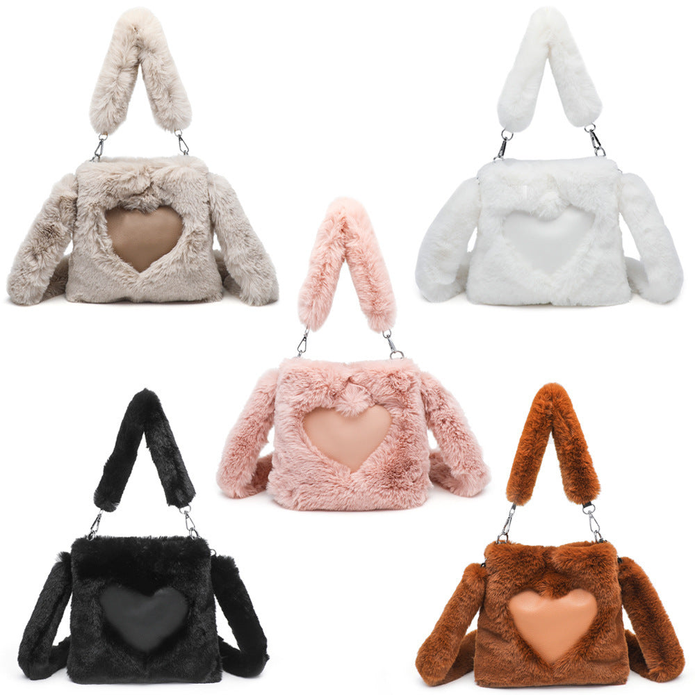 Fluffy Shoulder Bag Top-Handle Bag Female Autumn