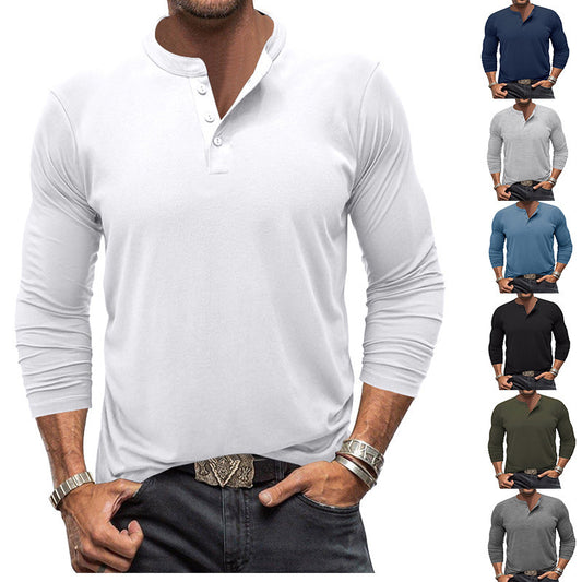 Men'S Long-Sleeved T-Shirt Round Neck