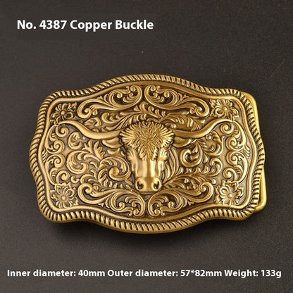 Pure Brass Belt Buckle Outer Wear Smooth