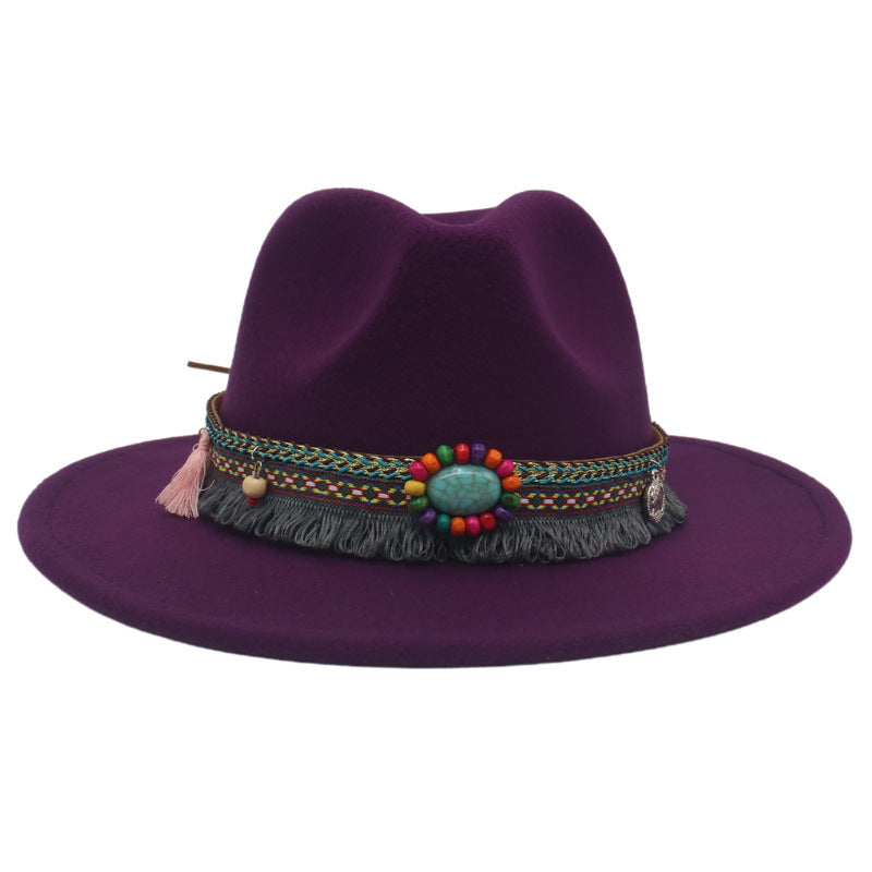 Ethnic Style Western Cowboy Hat Gem Accessories
