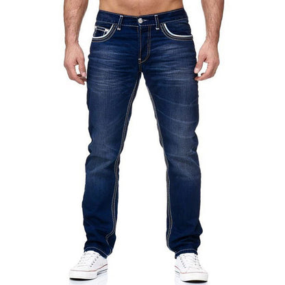 Men Jeans Straight Pants Business Casual Daily