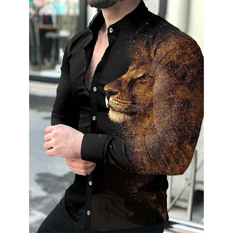 Men'S Fashionable Versatile Printed Casual Shirt