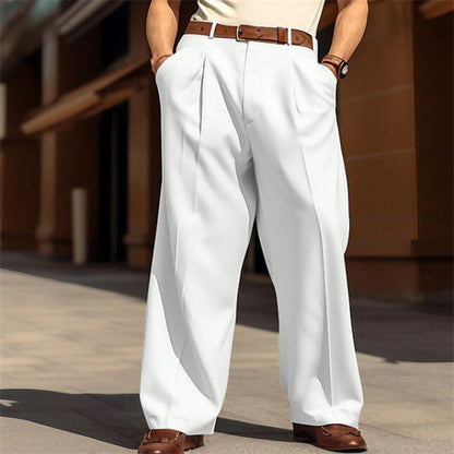 Men'S Wide Leg Leisure Front Pocket Straight