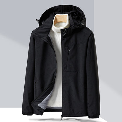 Couple Single-Layer Jacket Windproof Sports Fleece-Lined Padded