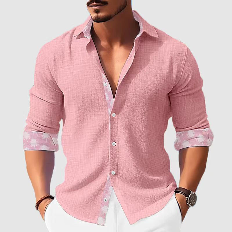 Printed Men'S Clothing Long Sleeve Shirt