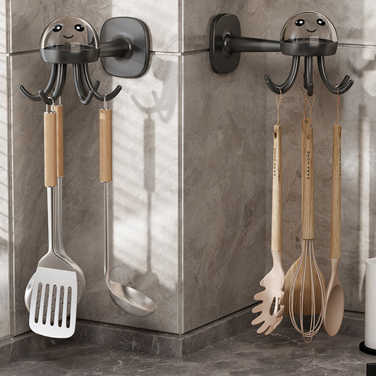 Powerful Multi-Functional Six-Claw Rotating Hook Rack Kitchen