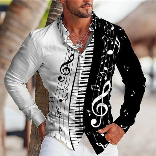Men'S Fashionable Versatile Printed Casual Shirt