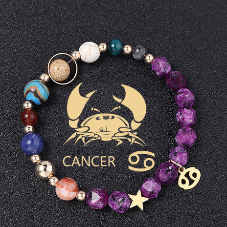 Twelve Constellations Bracelets Natural Stone Hemp Stone