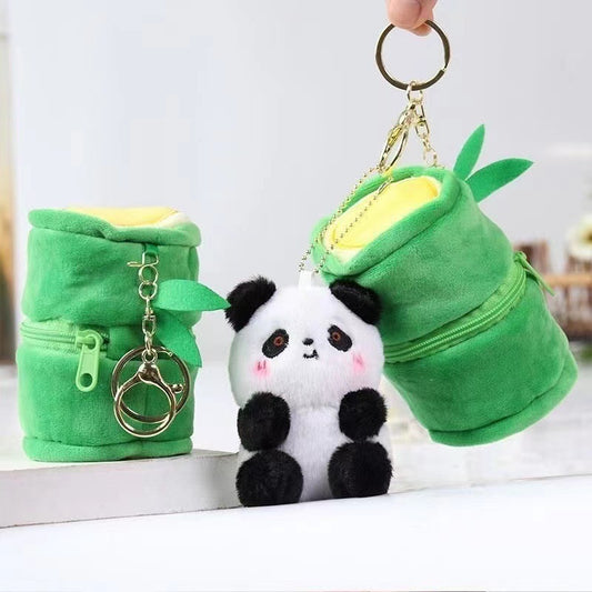 Cute Bamboo Pipe Panda Keychain