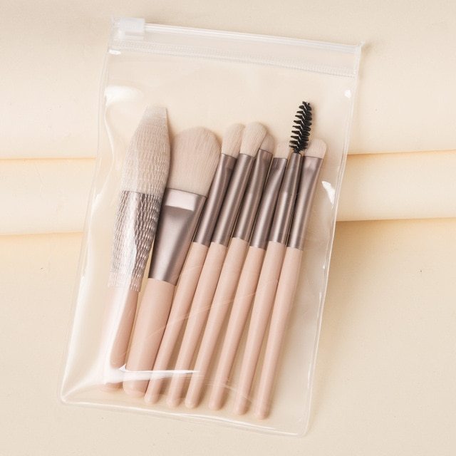Travel Portable 8 Mini Makeup Brush Beauty
