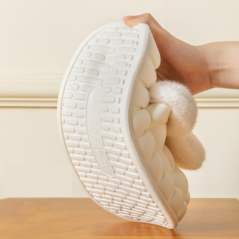 Cute Rabbit Shoes Fuzzy Slippers Detachable Washable