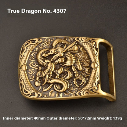 Pure Brass Belt Buckle Outer Wear Smooth