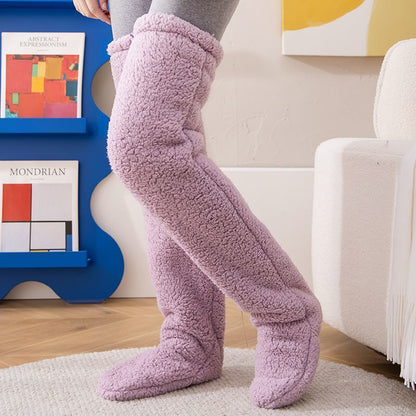 Over Knee High Fuzzy Socks Cold Leg