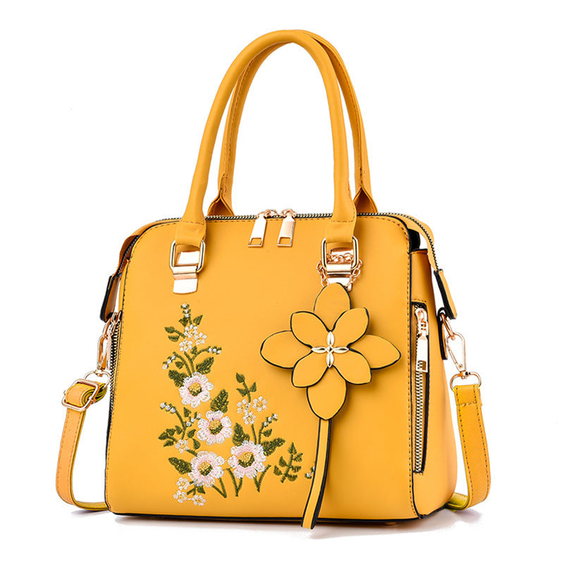 Flowers Embroidered Handbag Shoulder Messenger Bags