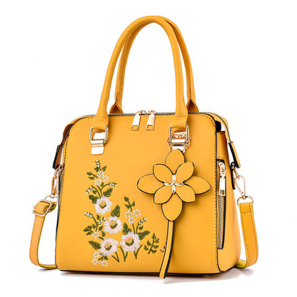 Flowers Embroidered Handbag Shoulder Messenger Bags