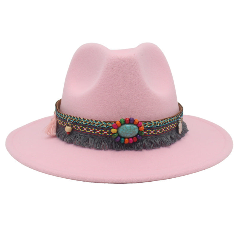 Ethnic Style Western Cowboy Hat Gem Accessories