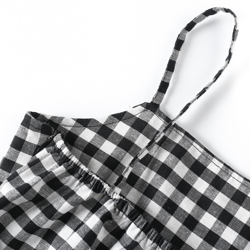 Women'S Plaid Sling Dress