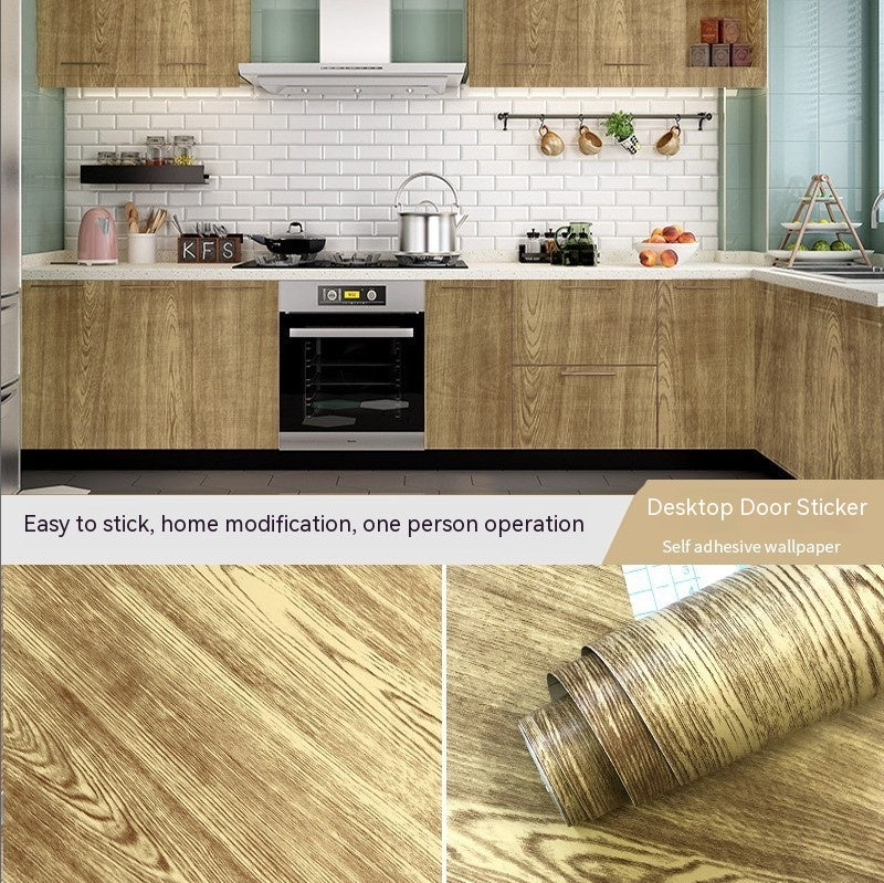 Wood Grain Wallpaper Self-Adhesive Wardrobe Furniture Door