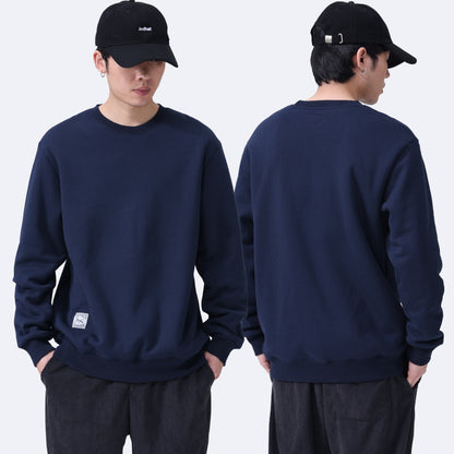 Fleece Sweatshirt Round Neck Pullover Top For