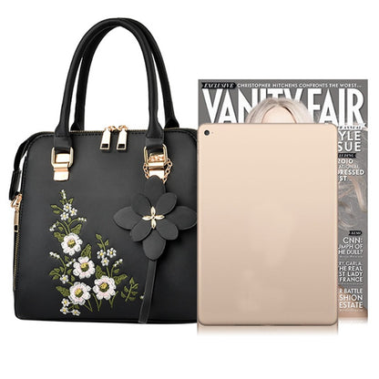 Flowers Embroidered Handbag Shoulder Messenger Bags