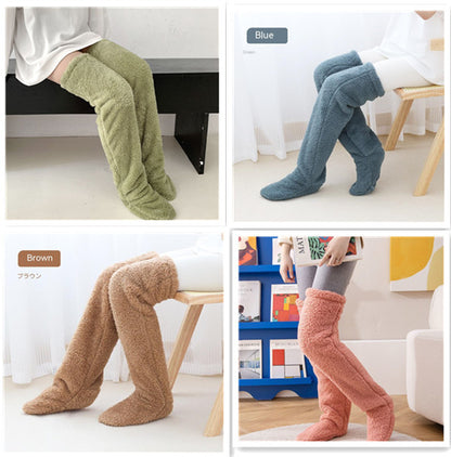 Over Knee High Fuzzy Socks Cold Leg
