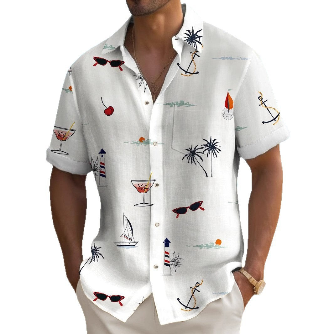 Men'S Hawaiian Digital Printing Shirt