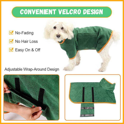 Absorbent Bathrobe With Waist-Wrapped Microfiber