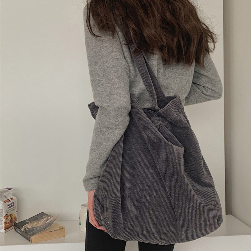 Corduroy Shoulder Bags Fall Handbags Shopping Bags