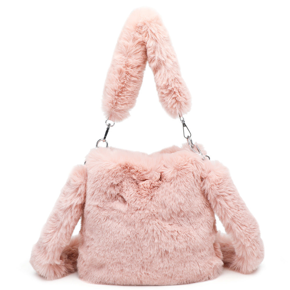 Fluffy Shoulder Bag Top-Handle Bag Female Autumn