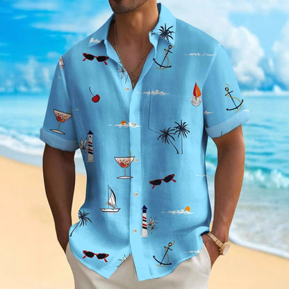 Men'S Hawaiian Digital Printing Shirt