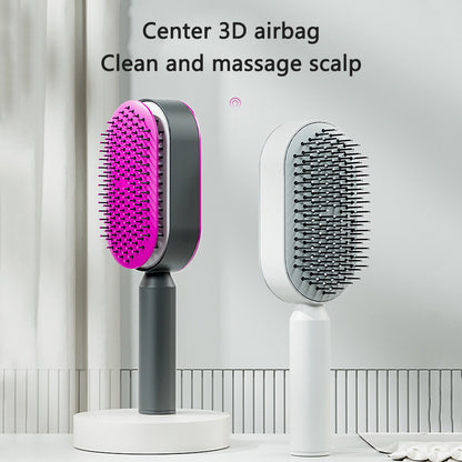 Self Cleaning Hair Brush For One-Key Cleaning