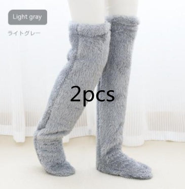 Over Knee High Fuzzy Socks Cold Leg