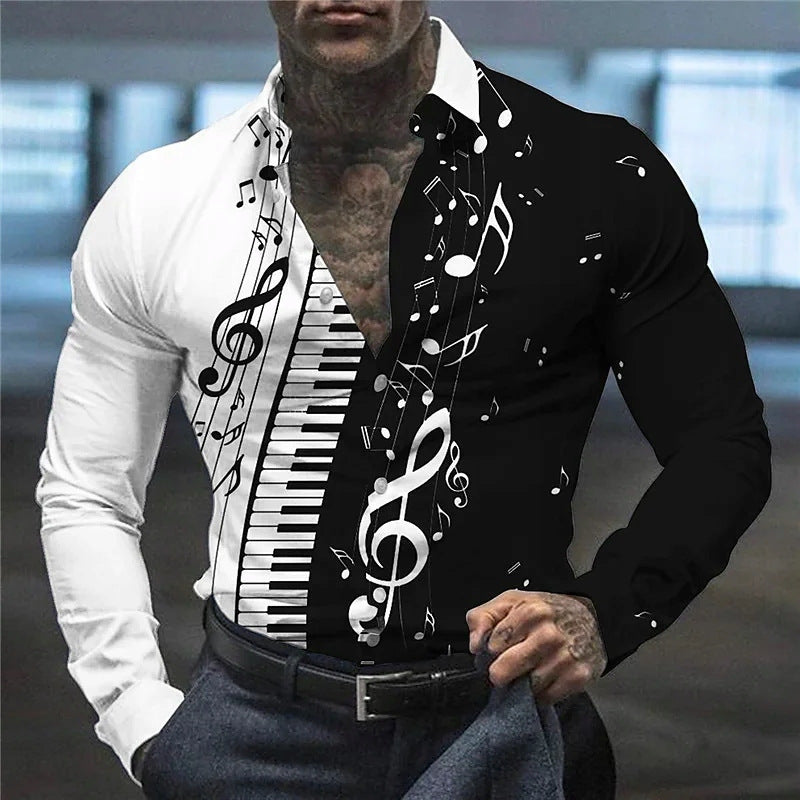 Men'S Fashionable Versatile Printed Casual Shirt