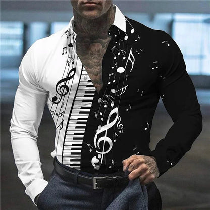 Men'S Fashionable Versatile Printed Casual Shirt