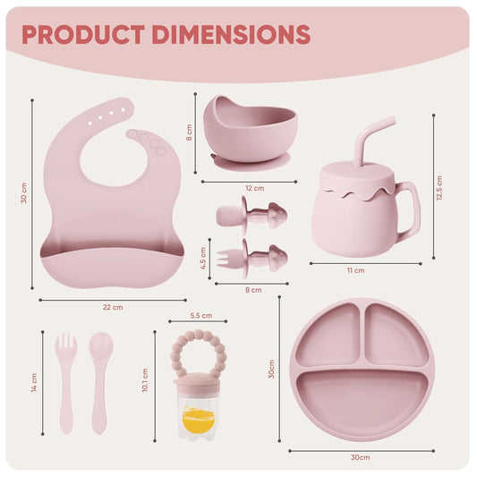 Silicone Baby Feeding Set With Suction, 10
