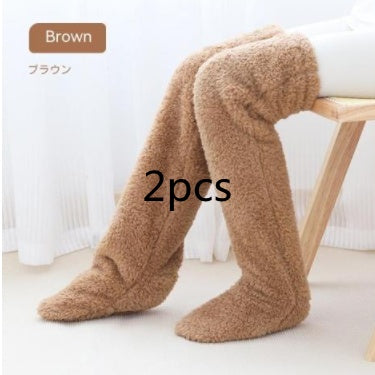 Over Knee High Fuzzy Socks Cold Leg