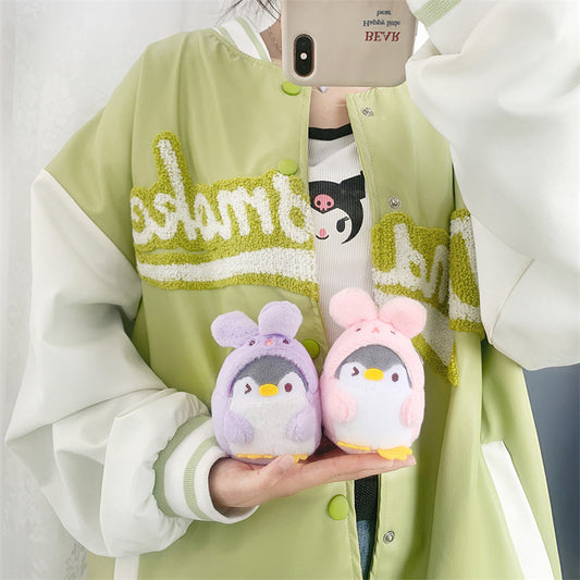 Cute Penguin Transformation Bunny Plush Pendant Keychain