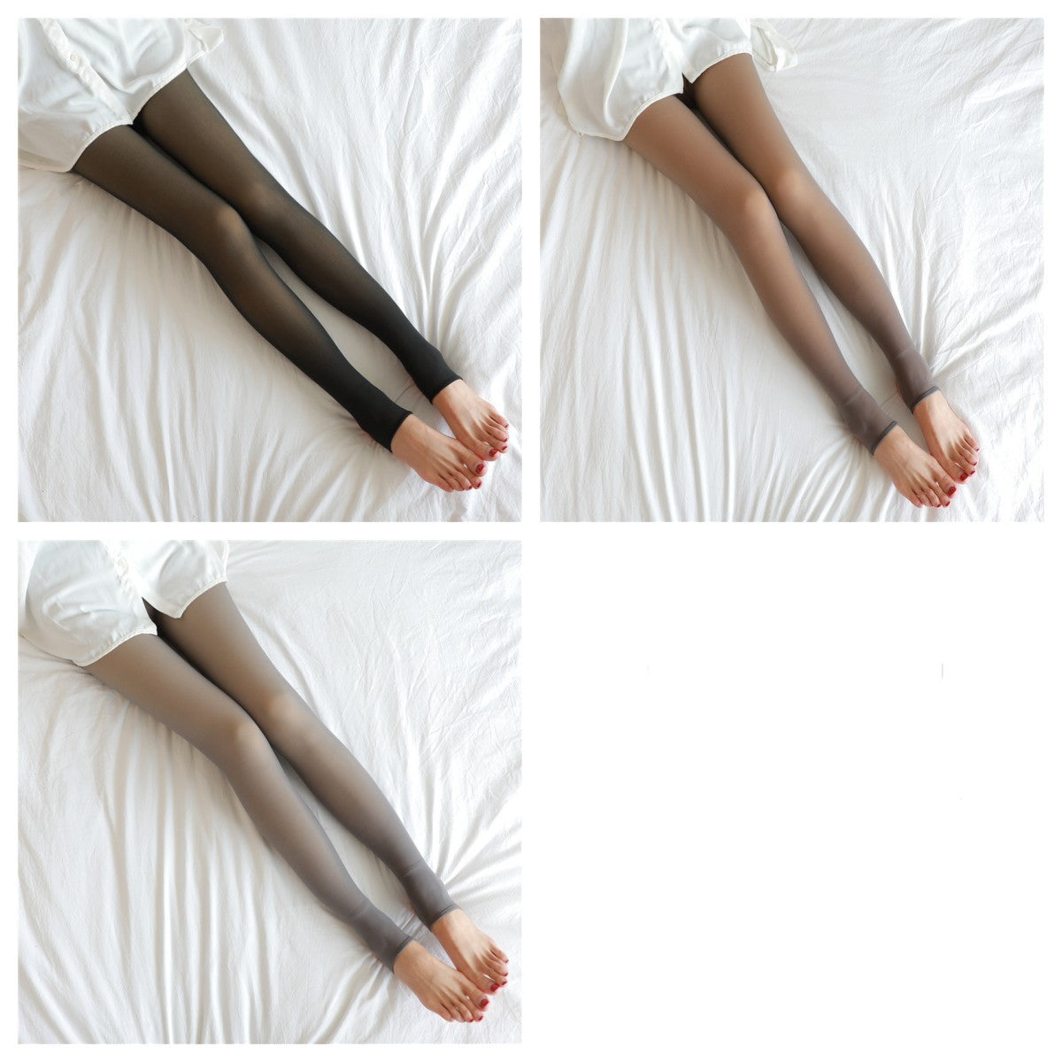 Fake Translucent Plus Size Leggings Fleece Lined