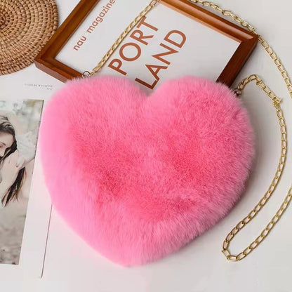 Love Bags For Plush Chain Shoulder Bags
