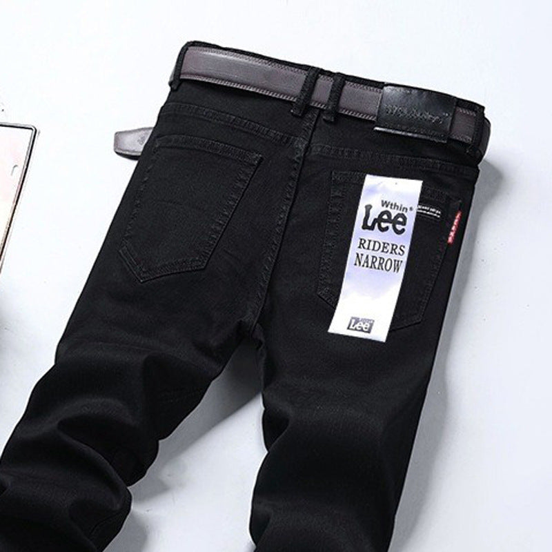 Jeans Men'S Straight Loose Casual Pants Fleece-Lined