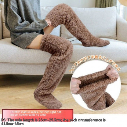 Over Knee High Fuzzy Socks Cold Leg
