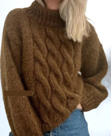 European And American Women'S Turtleneck Pullover Thick