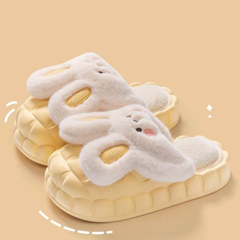 Cute Rabbit Shoes Fuzzy Slippers Detachable Washable