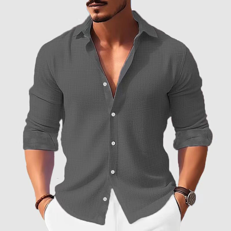 Printed Men'S Clothing Long Sleeve Shirt